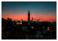 Fine Art Fotografie: Silhouette von Antalya mit Yivli-Minarett bei Sonnenaufgang