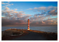Fine Art Fotografie: Leuchtturm Faro de Sardina bei Sonnenuntergang - Fotodruck